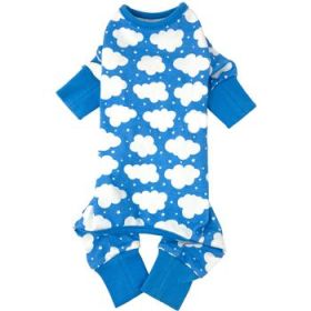 Cuddle Pup Pajamas - Blue and Clouds (Option: Large)