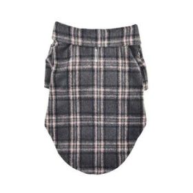 Flannel Dog Shirt - Dark Grey and Pink Plaid (Option: X-Small)