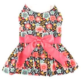 Blooming Blue and Peach Floral Dress (Option: X-Small)