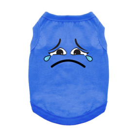 NEW - Sad Face Dog Shirt - Nautical Blue (Option: 3X-Large)