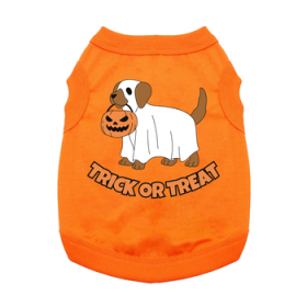 NEW - Trick or Treat Pup Dog Shirt - Sunset Orange (Option: X-Large)