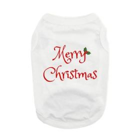 NEW - Merry Christmas Dog Shirt - White (Option: Small)