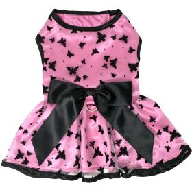 All Aflutter Pink & Black Dress (Option: Medium)