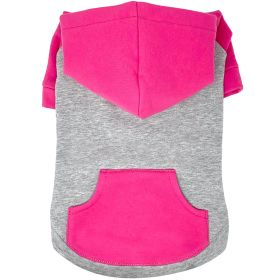 Color-Block Flex Fit Hoodie - Pink on Gray (Option: Large)