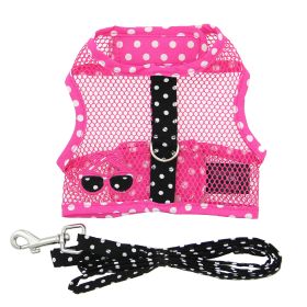Cool Mesh Dog Harness Under the Sea Collection - Sunglasses Pink and Black Polka Dot (Option: Small)