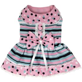 Dots & Stripes Harness Dress - Pink & Teal (Option: X-Small)