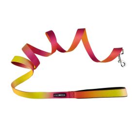 American River Ombre Leash - Raspberry Pink and Orange (Option: 1 inch wide 
x 6 feet long)